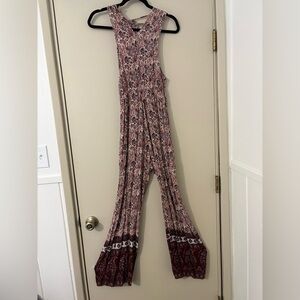 American Eagle Outfitters boho Red and Blue Patterned jumpsuit